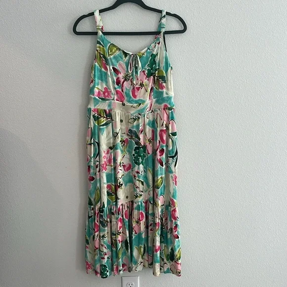 Torrid Tropical Floral Super Soft Knit Midi Dress  NWT Size Large - Picture 5 of 11